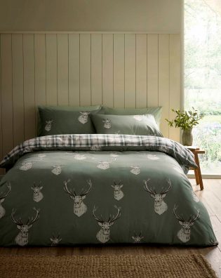 Green Stag Design Duvet Set